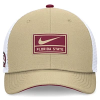 Men's Nike Gold/White Florida State Seminoles 2024 On Field Swoosh Trucker Adjustable Hat