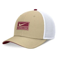 Men's Nike Gold/White Florida State Seminoles 2024 On Field Swoosh Trucker Adjustable Hat