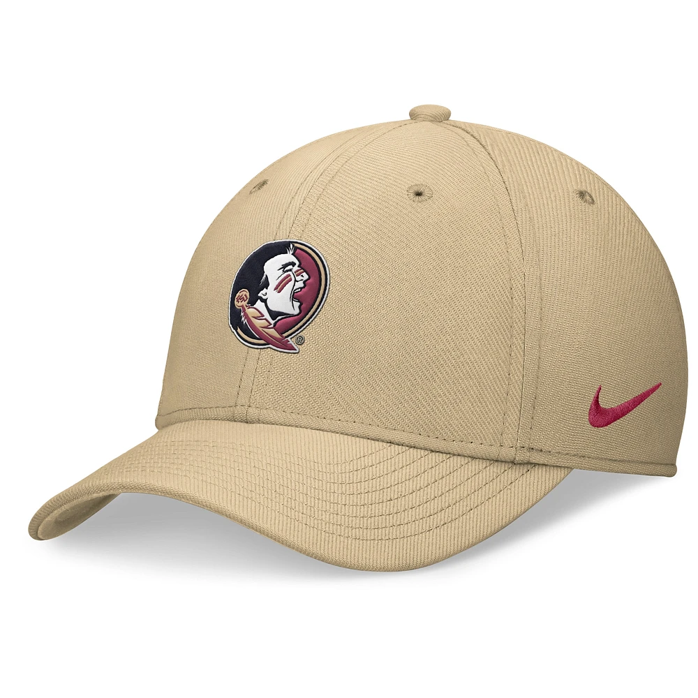 Casquette Nike Gold Florida State Seminoles 2024 On-Field Swoosh Flex pour homme