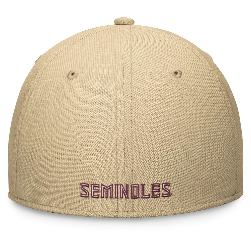 Casquette Nike Gold Florida State Seminoles 2024 On-Field Swoosh Flex pour homme