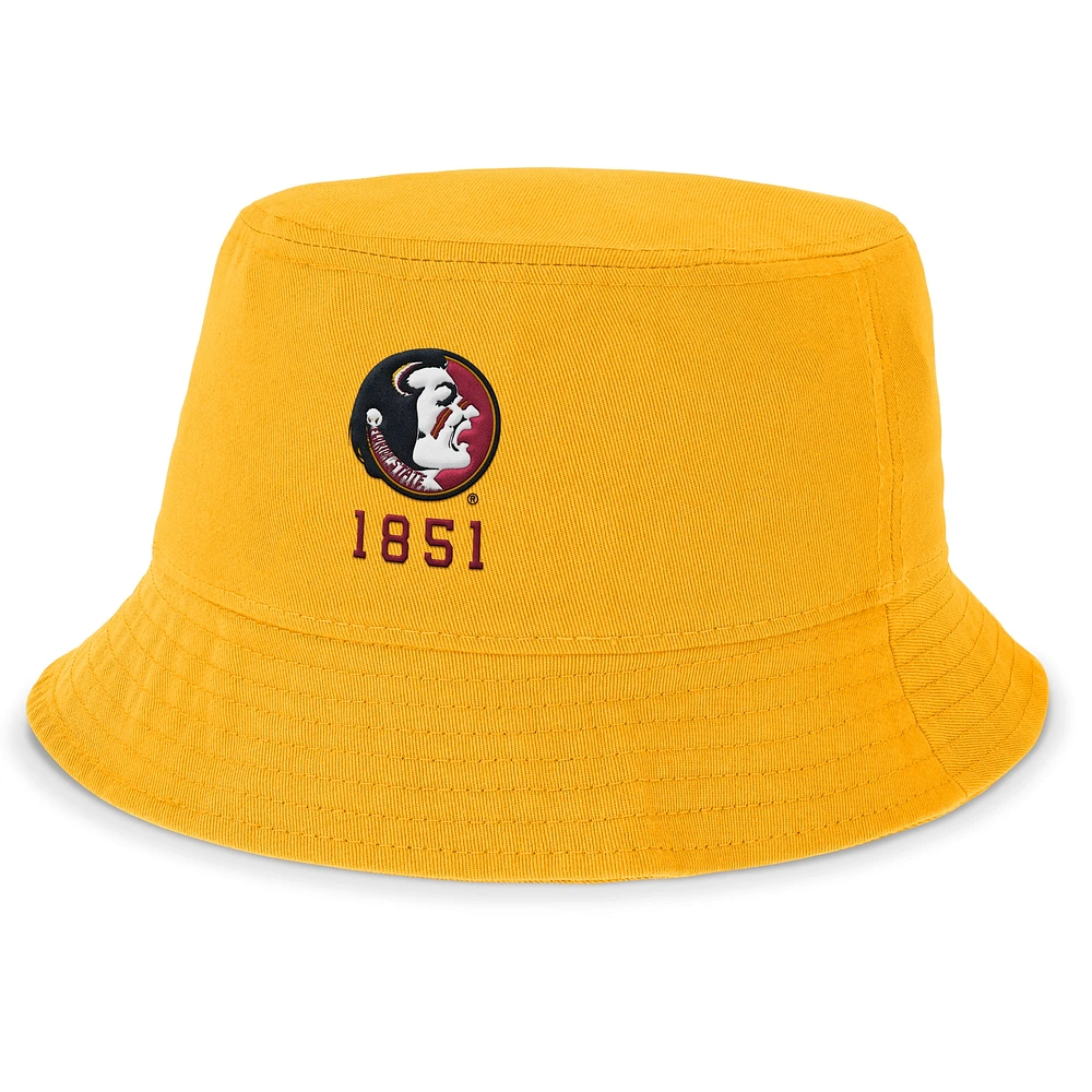 Chapeau bob Florida State Seminoles Legacy Apex Nike doré pour homme