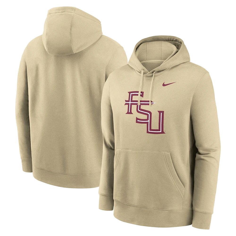 Men's Nike Gold Florida State Seminoles Primetime Alternate Logo Club Fleece Pullover Hoodie