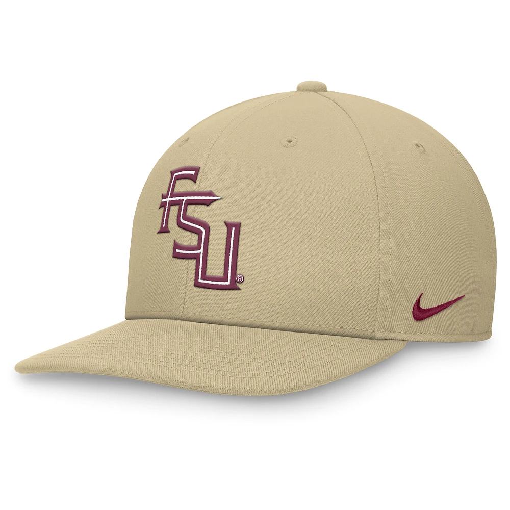 Casquette Snapback Nike Gold Florida State Seminoles Primetime Pro pour homme