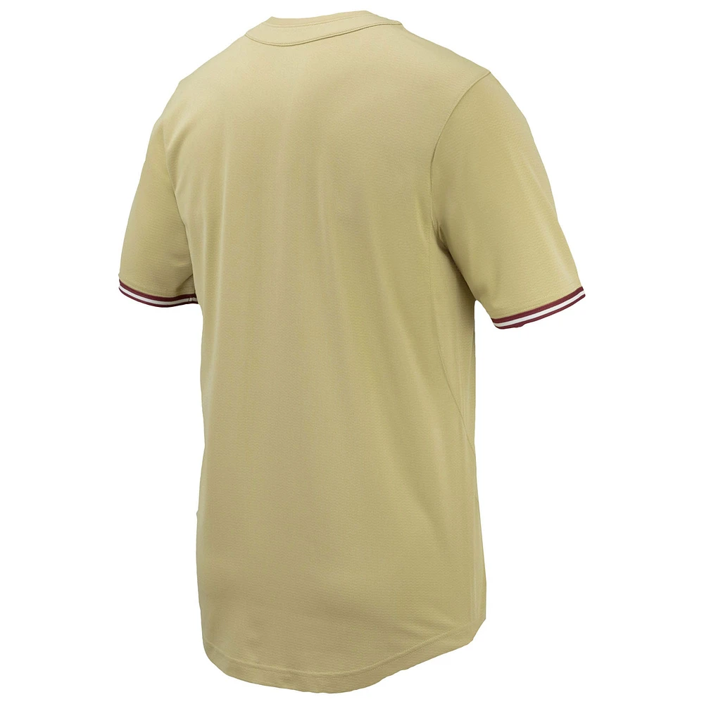 Maillot de baseball réplique à boutons complets Nike Gold Florida State Seminoles pour homme