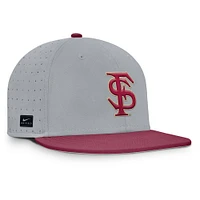 Men's Nike Gray Florida State Seminoles On-Field Dugout True Performance Fitted Hat