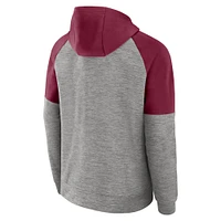 Sweat à capuche Nike gris chiné Florida State Seminoles Fitness Raglan Performance entièrement zippé pour homme