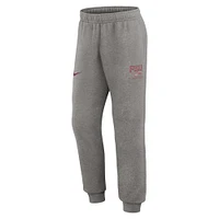 Men's Nike Heather Gray Florida State Seminoles Primetime Club Fleece Jogger Pants