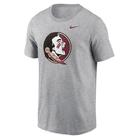 Men's Nike Heather Gray Florida State Seminoles Primetime Evergreen Logo T-Shirt