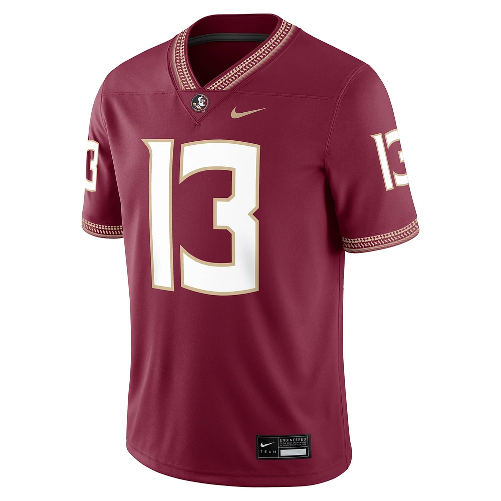 Maillot de jeu Nike Jordan Travis Garnet Florida State Seminoles pour homme