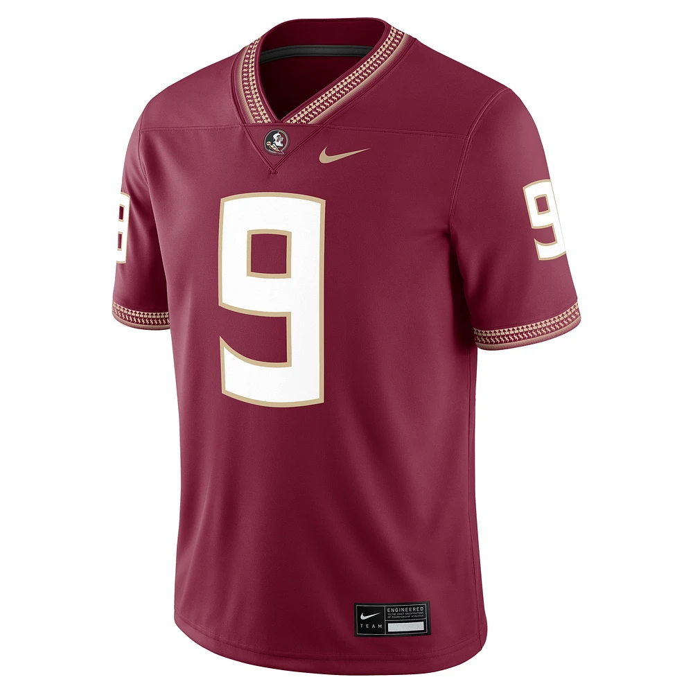 Men's Nike Lawrance Toafili Garnet Florida State Seminoles NIL Football Game Jersey