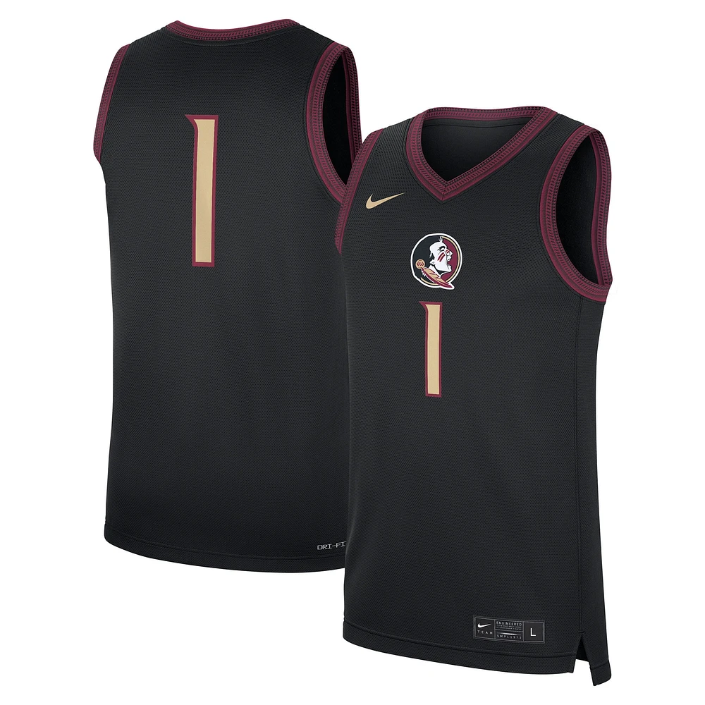 Men's Nike #1 Black Florida State Seminoles Alternate Replica Jersey