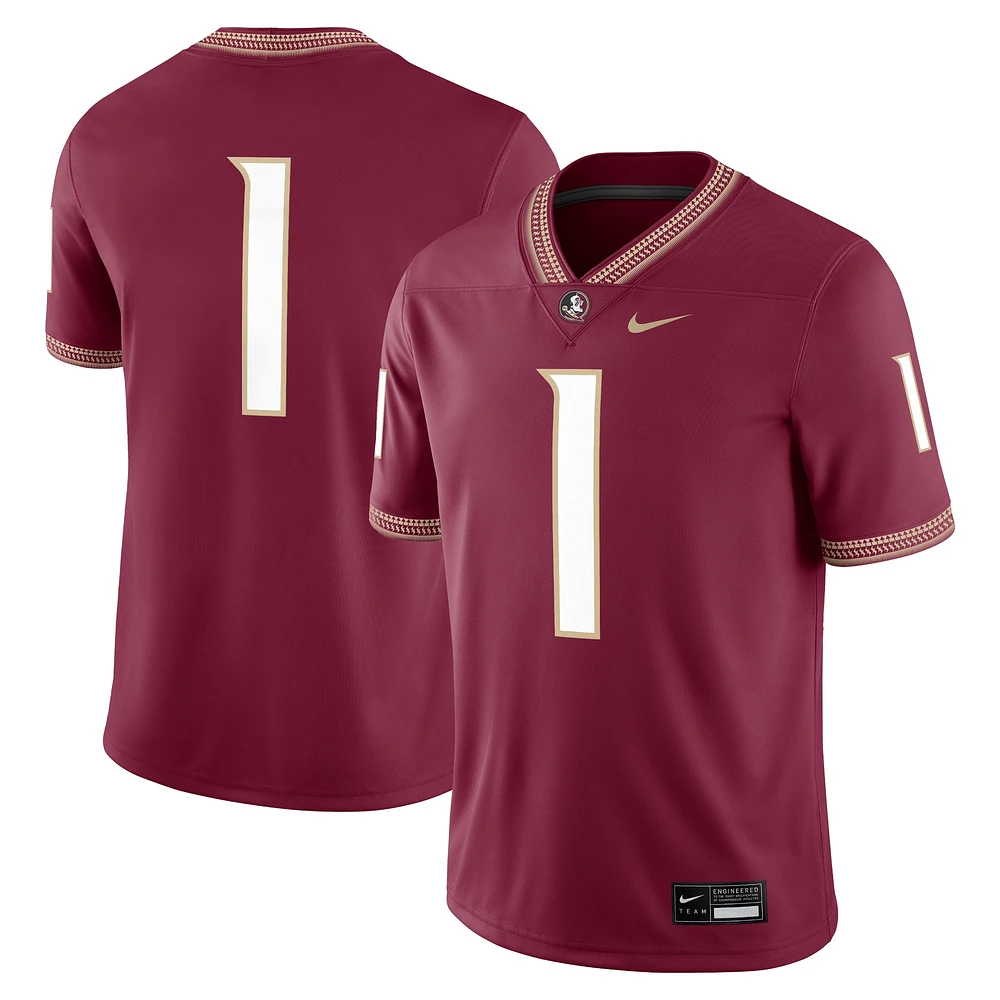 Maillot de match Nike #1 Garnet Florida State Seminoles pour homme