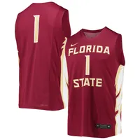 Men's Nike #1 White Florida State Seminoles Game Football Jersey