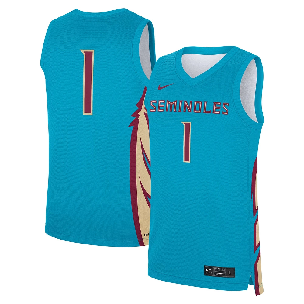 Maillot réplique alternatif pour homme Nike #1 turquoise Florida State Seminoles