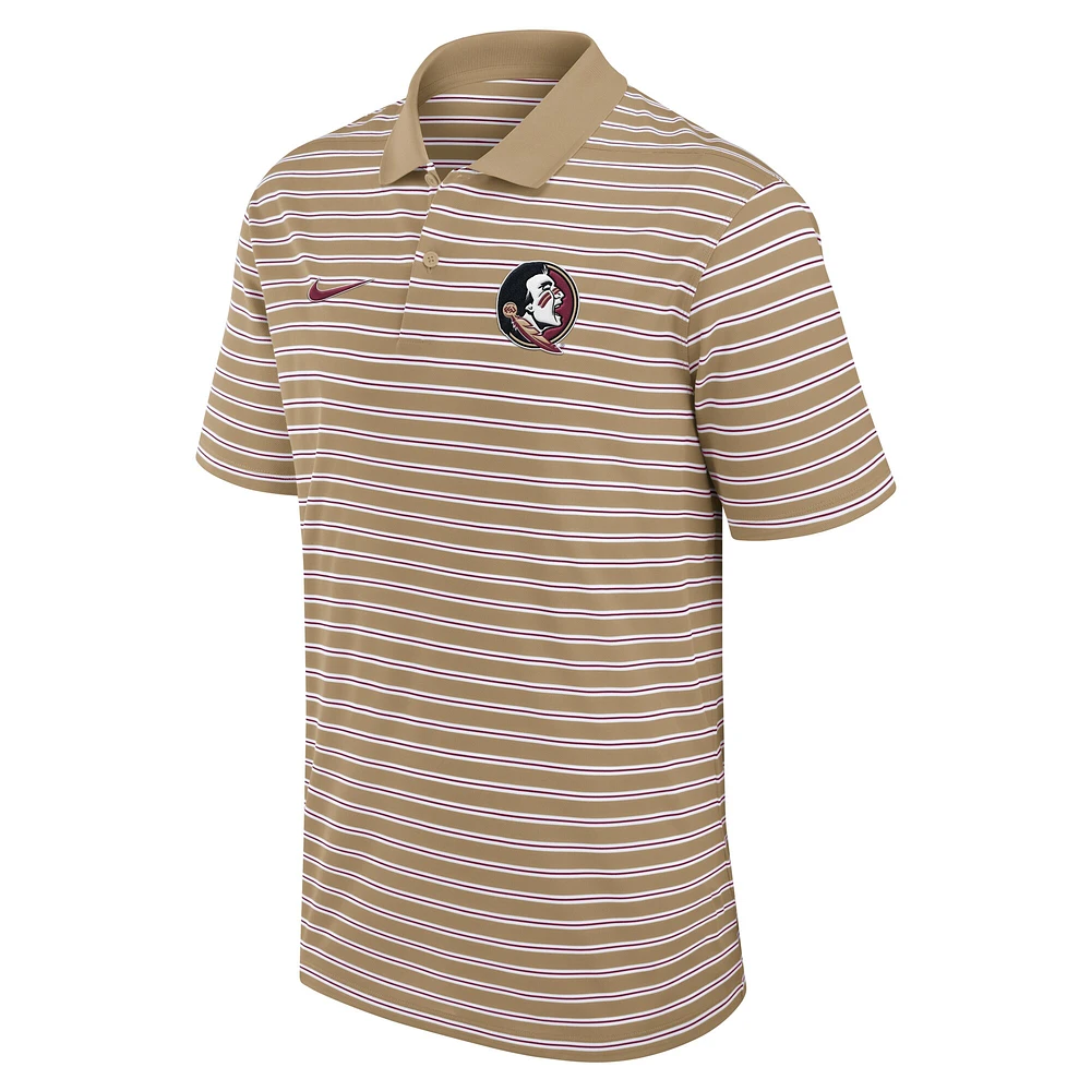 Polo Nike Tan Florida State Seminoles Athletic Prep à rayures Performance pour homme
