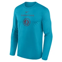 T-shirt à manches longues Nike Turquoise Florida State Seminoles 2024 On-Court Basketball Practice Legend Performance pour homme