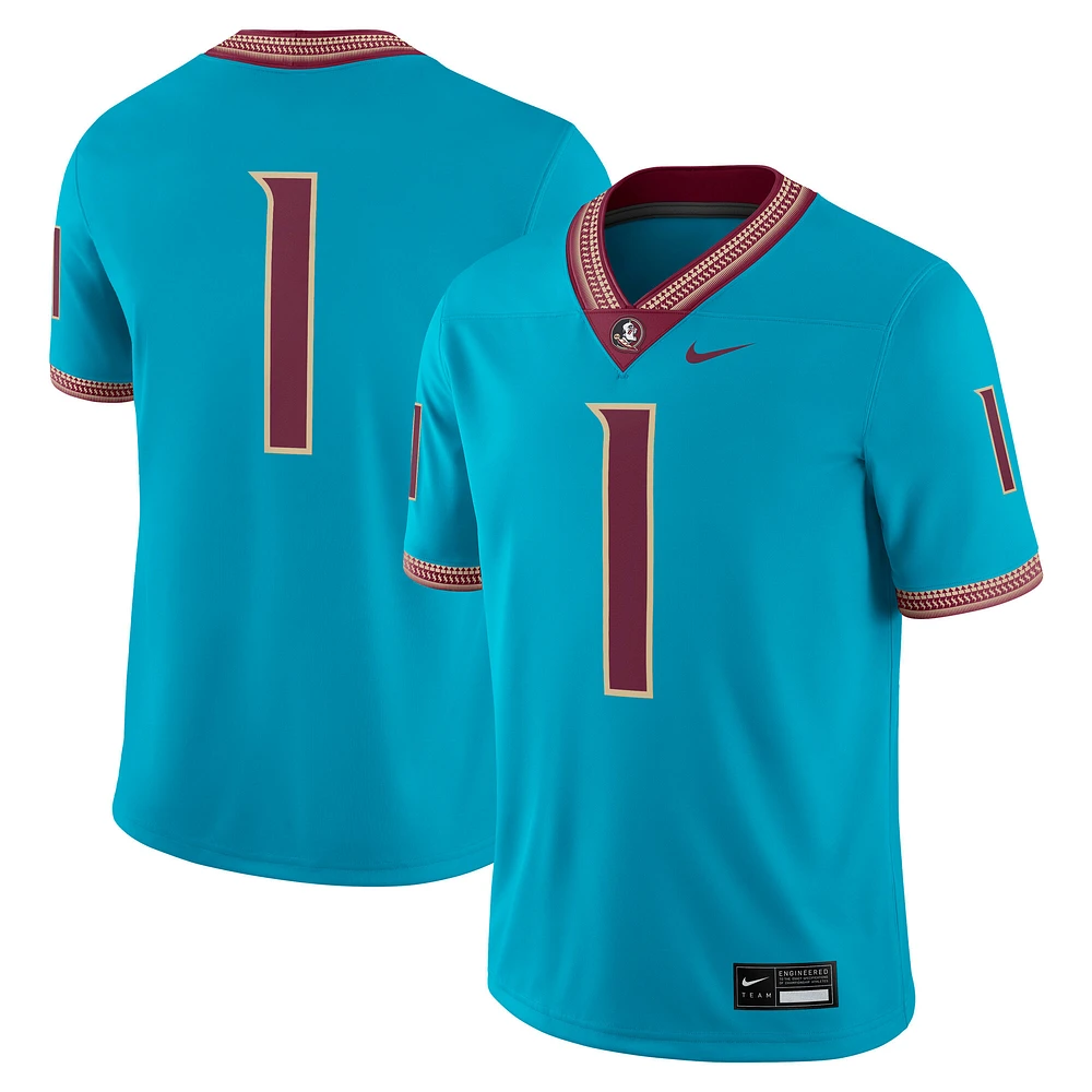 Maillot de match alternatif Nike turquoise des Florida State Seminoles pour homme