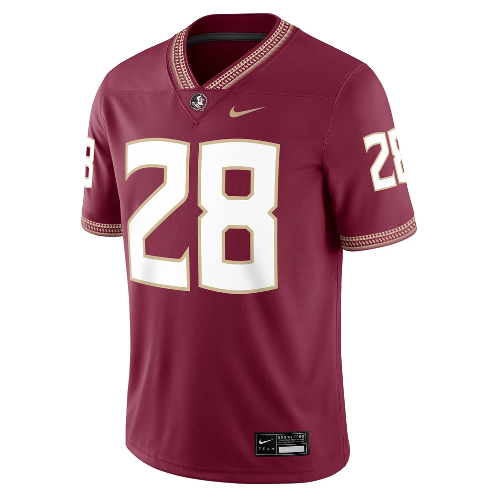 Maillot de match Nike Warrick Dunn Garnet Florida State Seminoles Alumni pour homme