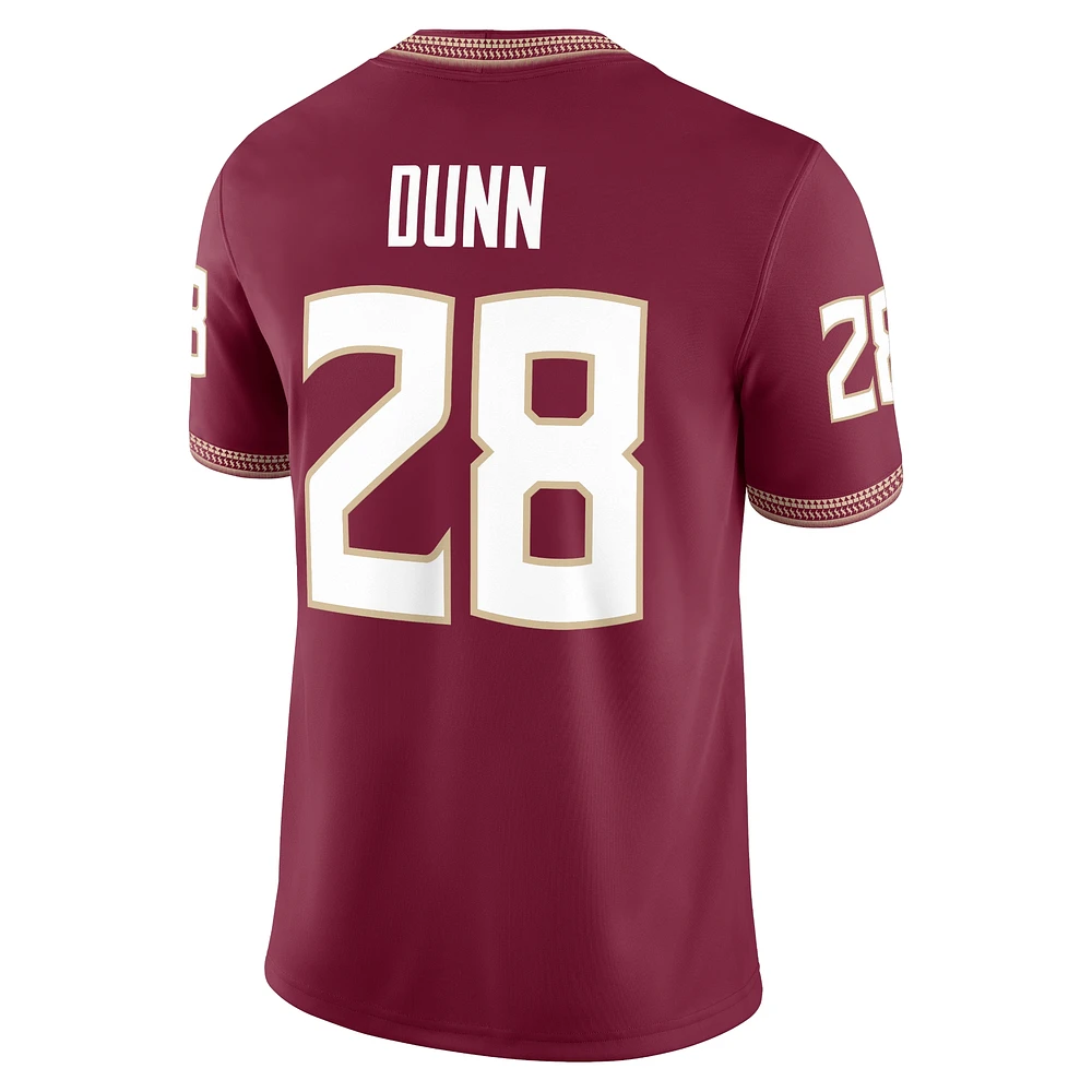 Maillot de match Nike Warrick Dunn Garnet Florida State Seminoles Alumni pour homme