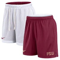 Men's Nike White/Garnet Florida State Seminoles Primetime Reversible Performance Shorts