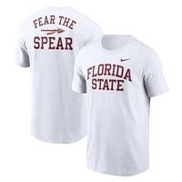 T-shirt Nike Florida State Seminoles Blitz 2-Hit pour homme, blanc