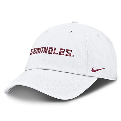 Men's Nike White Florida State Seminoles Core Club Mascot Wordmark Adjustable Hat