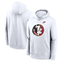 Men's Nike White Florida State Seminoles Legacy Logo Club Fleece Pullover Hoodie