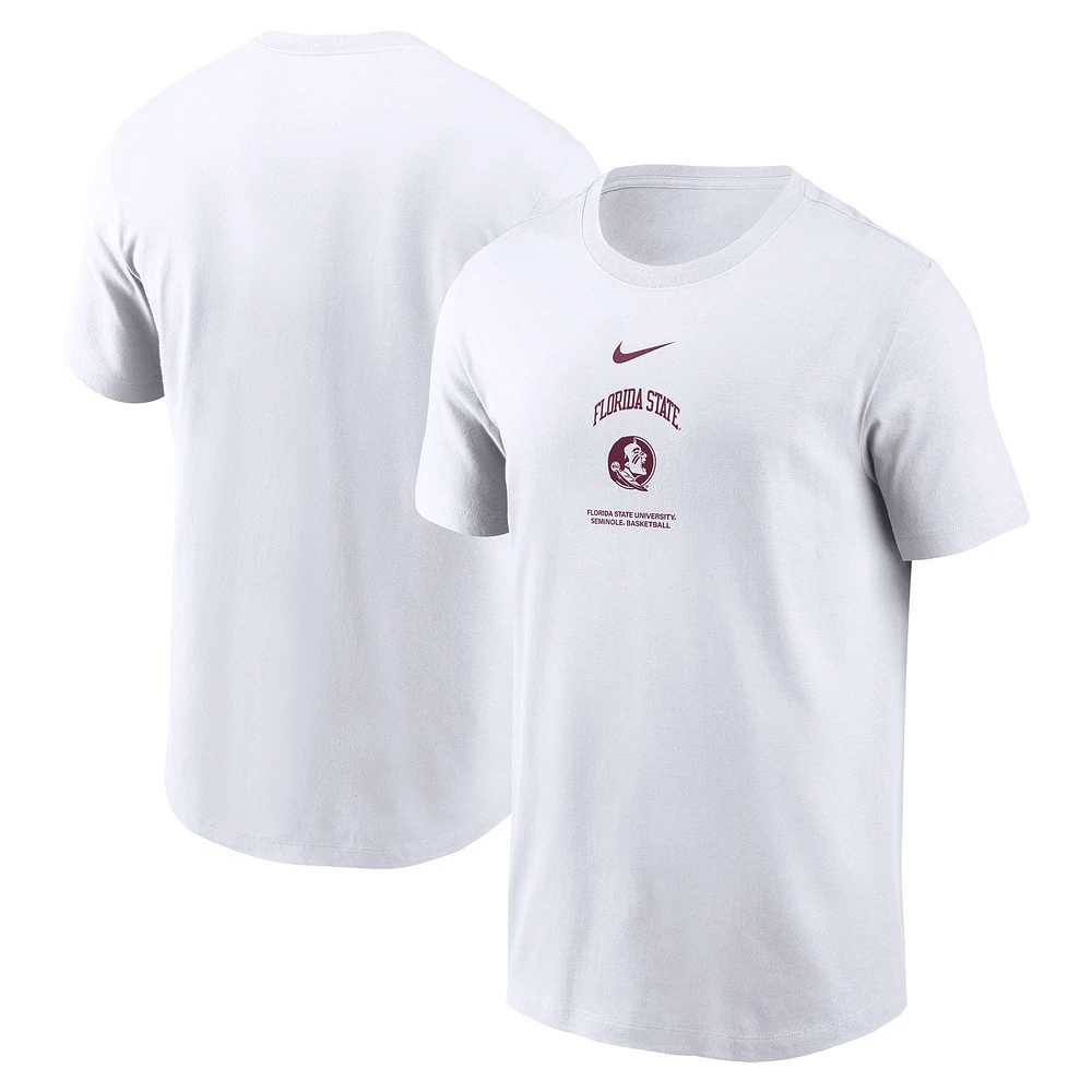 T-shirt de basket-ball Nike blanc pour homme des Florida State Seminoles On-Court