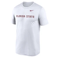 T-shirt Nike pour hommes, blanc, Florida State Seminoles Primetime Legend Wordmark