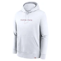 Men's Nike White Florida State Seminoles Statement Wordmark Lockup Pullover Hoodie