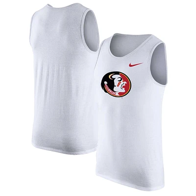 Men's Nike White Florida State Seminoles Vintage Logo Performance Tank Top