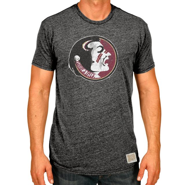 T-shirt Tri-Blend Homme Original Rétro Marques Black Heather Florida State Seminoles Vintage Chief