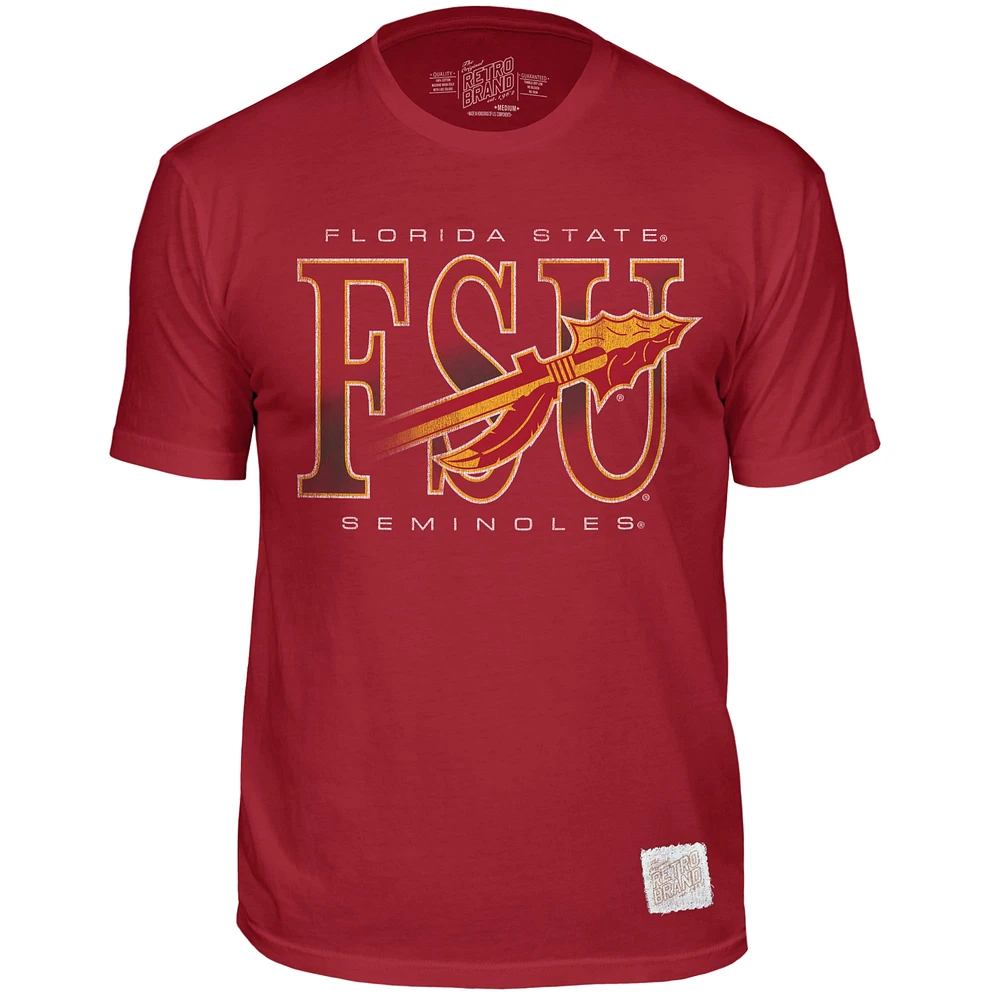 T-shirt Retro Original Brand Garnet Florida State Seminoles pour hommes