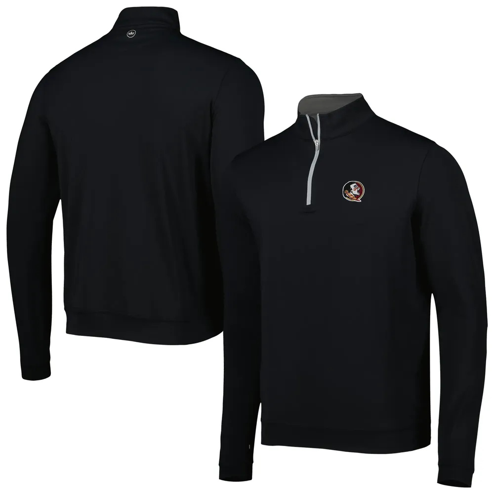 Men's Peter Millar Black Florida State Seminoles Perth Performance Quarter-Zip Top