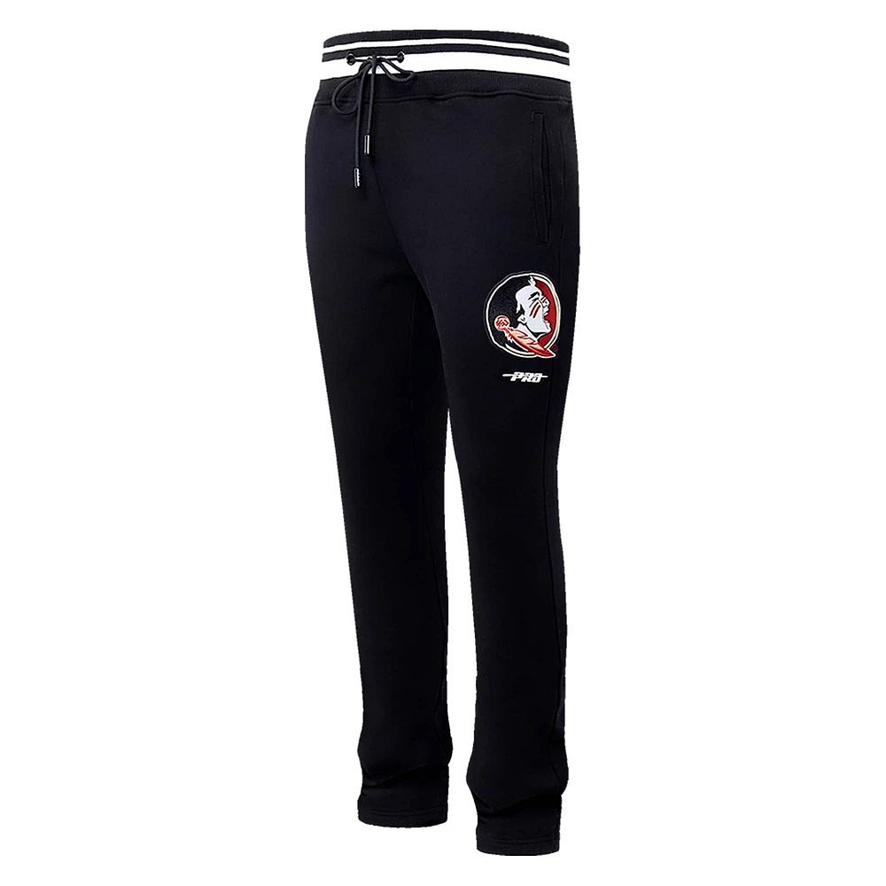 Men's Pro Standard Black Florida State Seminoles Script Tail Fleece Sweatpants