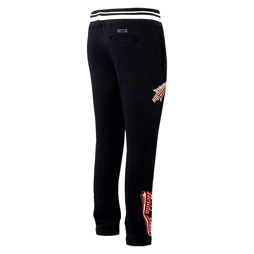 Men's Pro Standard Black Florida State Seminoles Script Tail Fleece Sweatpants