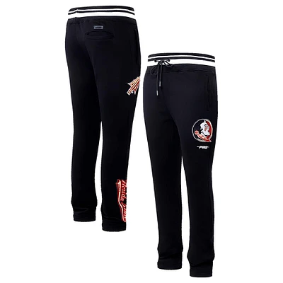 Men's Pro Standard Black Florida State Seminoles Script Tail Fleece Sweatpants