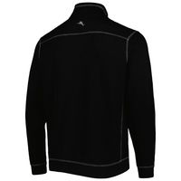 Men's Tommy Bahama Black Florida State Seminoles Sport Tobago Bay Tri-Blend Mock Neck Half-Zip Jacket