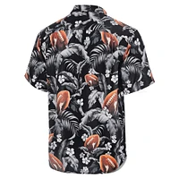 Men's Tommy Bahama Black Florida State Seminoles Veracruz Cay First Down Blooms Button-Up Shirt