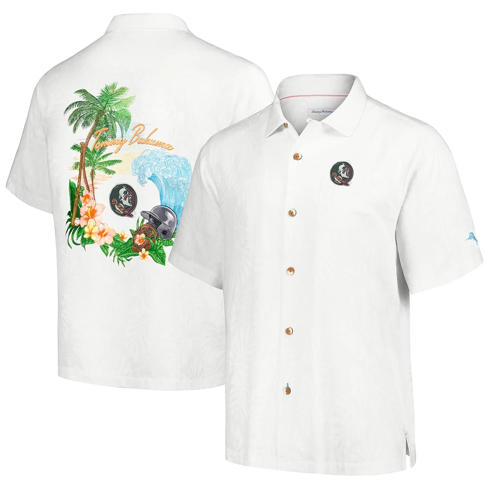 Chemise boutonnée Tommy Bahama Florida State Seminoles Castaway Game Camp pour hommes