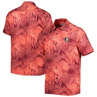 Tommy Bahama Garnet Florida State Seminoles Big & Tall Coast Luminescent Fronds IslandZone Chemise de camp boutonnée