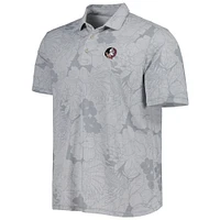 Polo Tommy Bahama gris pour homme Florida State Seminoles Big & Tall Miramar Blooms