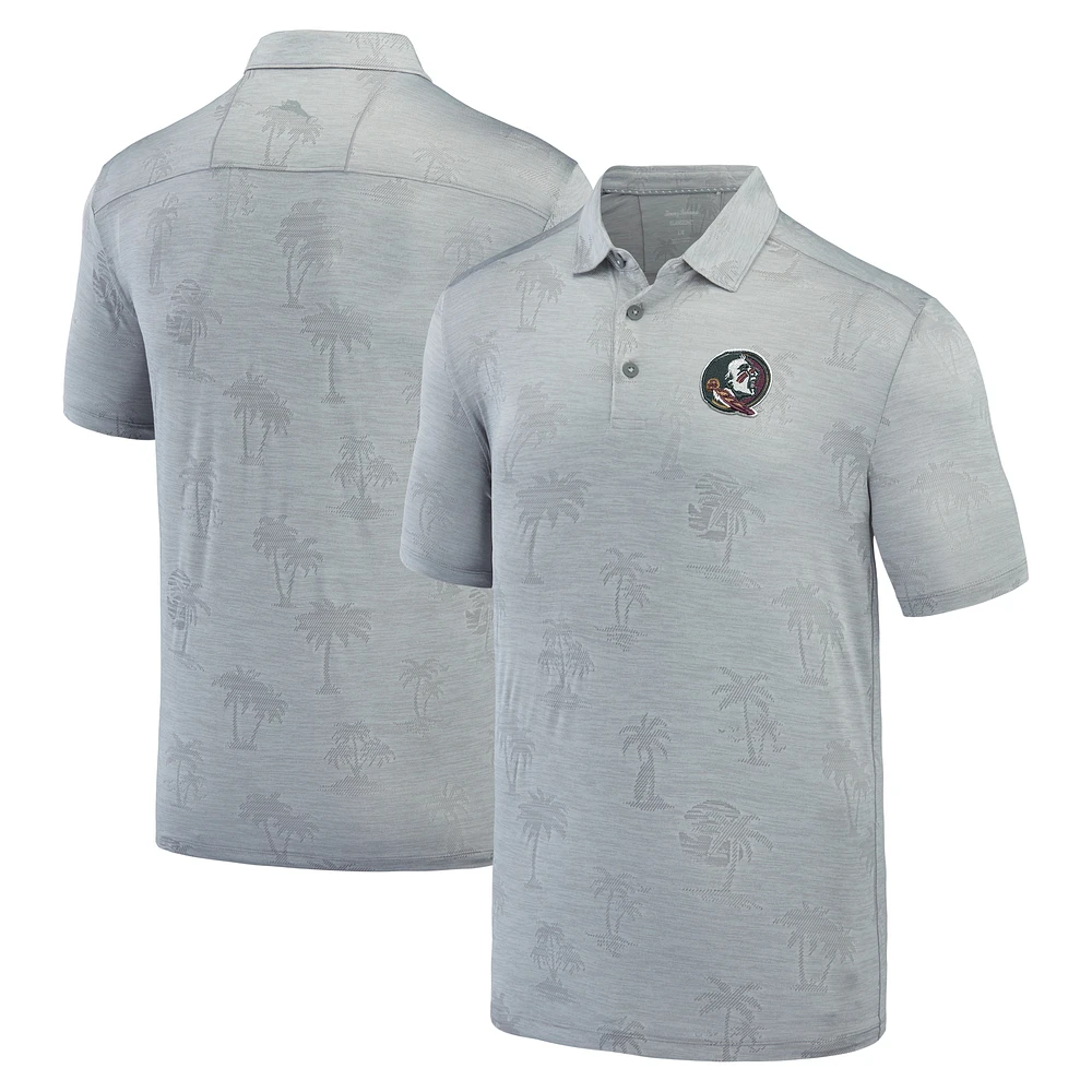 Polo Tommy Bahama gris Florida State Seminoles Sport Palm Coast Palmera IslandZone pour hommes