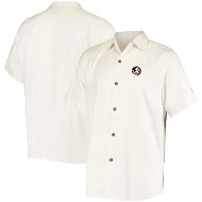 Florida State Seminoles Tommy Bahama Al Fresco Tropics Jacquard Button-Up Shirt - White