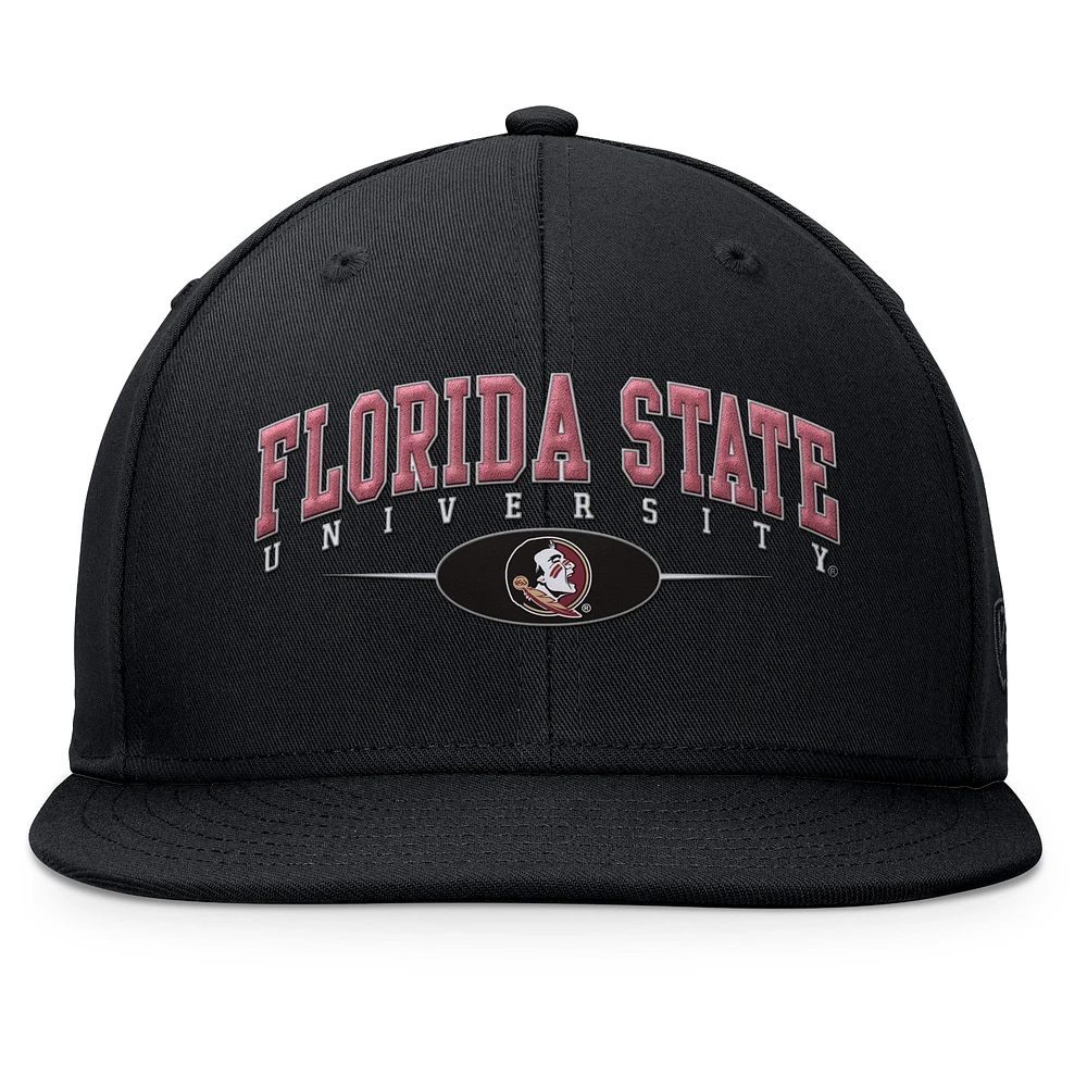 Men's Top of the World Black Florida State Seminoles Bullpen Snapback Hat