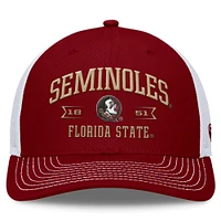 Casquette réglable Top of the World Garnet Florida State Seminoles Carson Trucker pour hommes