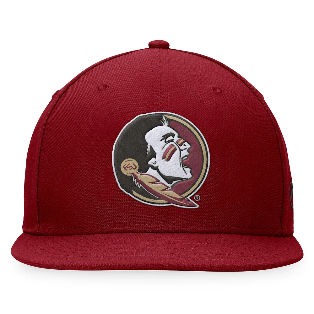 Men's Top of the World Garnet Florida State Seminoles Fitted Hat