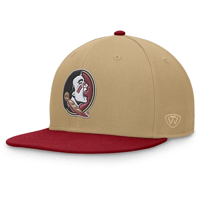 Casquette ajustée bicolore Top of the World pour hommes, or/grenat, Florida State Seminoles Rally