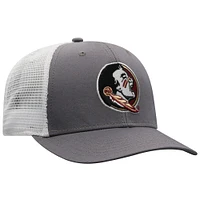 Men's Top of the World Gray/White Florida State Seminoles Victory Baseline Trucker Adjustable Hat