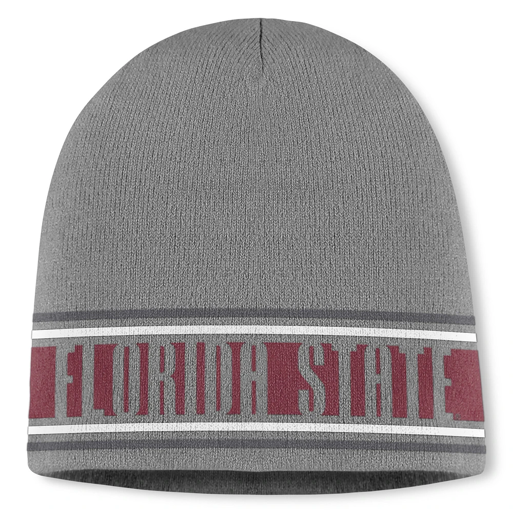 Bonnet tricoté Jace gris Top of the World pour homme des Florida State Seminoles